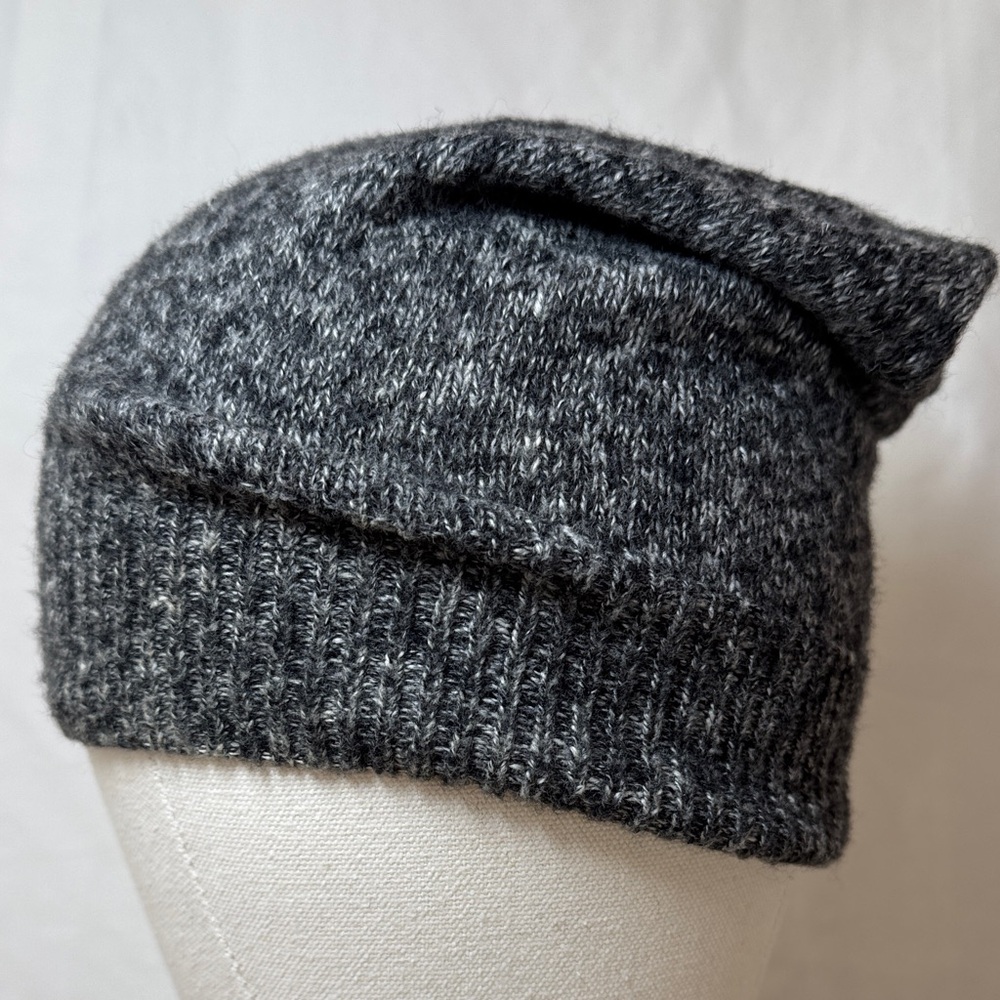 Aerie Gray Textured Knit Hat. - Picture 3 of 9